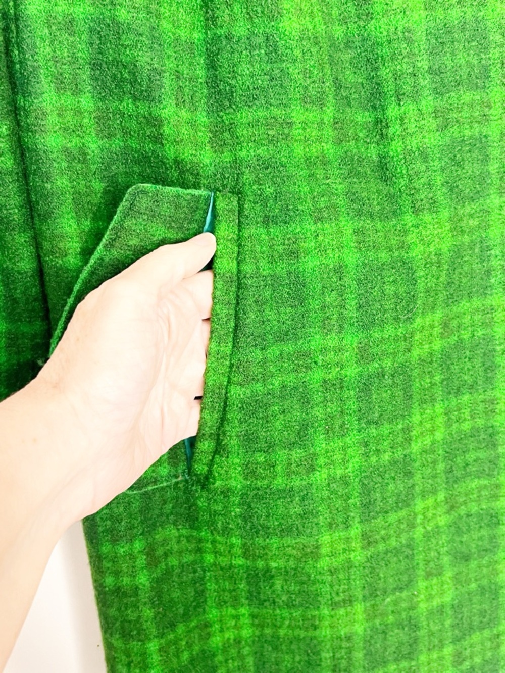 Marni Green Plaid Virgin Wool Coat - Picture 2 of 9